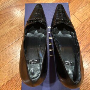Stuart Weitzman Tie bow Black Kid Leather Pump